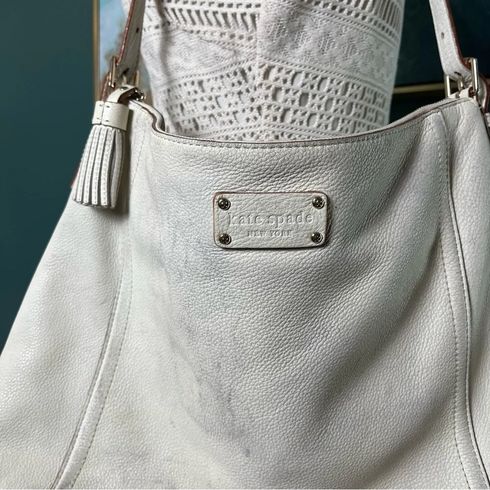 Distressed Kate Spade Leather Hobo - Picture 2 of 16